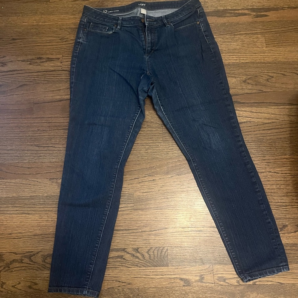 LOFT Blue Curvy Skinny Jeans